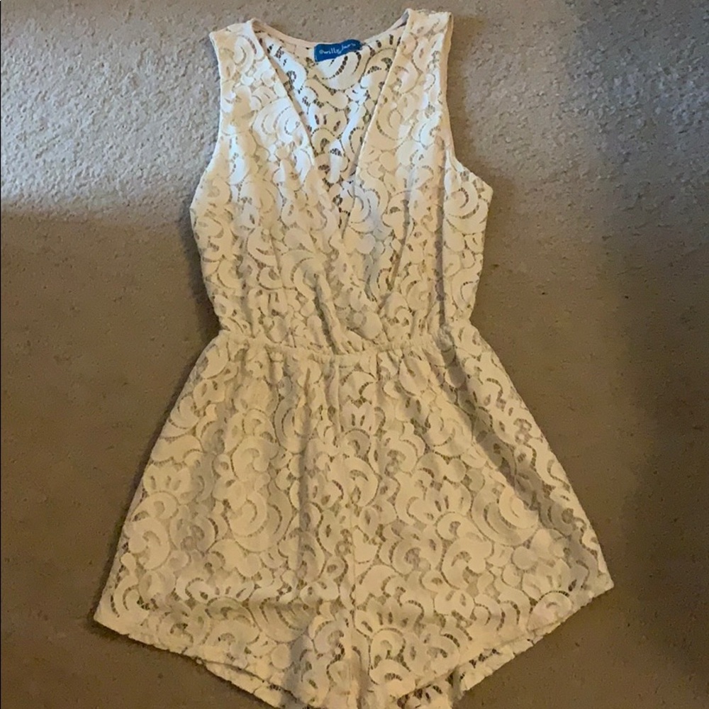White boutique romper